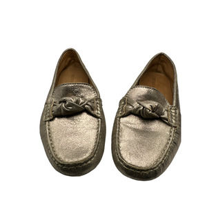 Bernardo Gold Sparkle Leather Driving Shoes Slip Ons Size 7.5